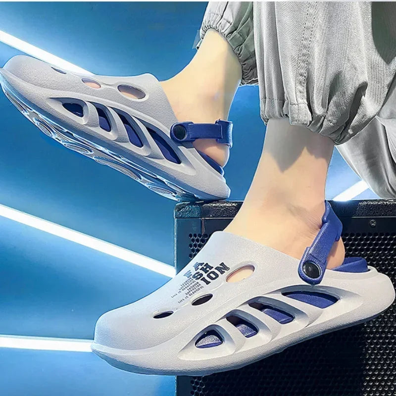 Men's Sandals Fashion Slippers EVA Hole Shoes 2025 Men Outdoor Thick-soled Casual Shoes Couple Home Beach Sandals Flip Flops 슬리퍼 - Sun Studio