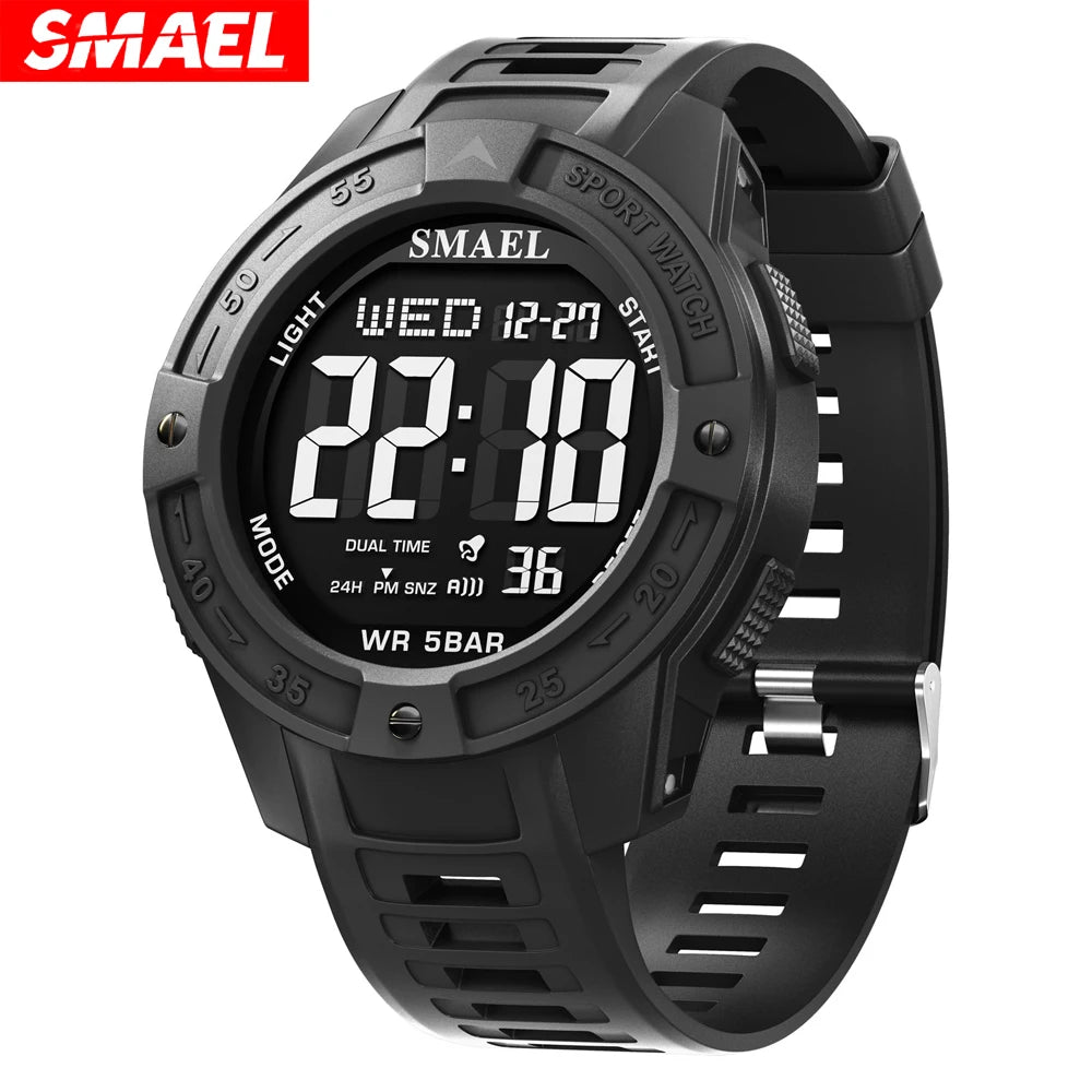 SMAEL New Men's Luxury Sports Watch Waterproof Man Watches Multifuction Man LED Digital Military Watch Alarm Clock Wristwatch - Sun Studio