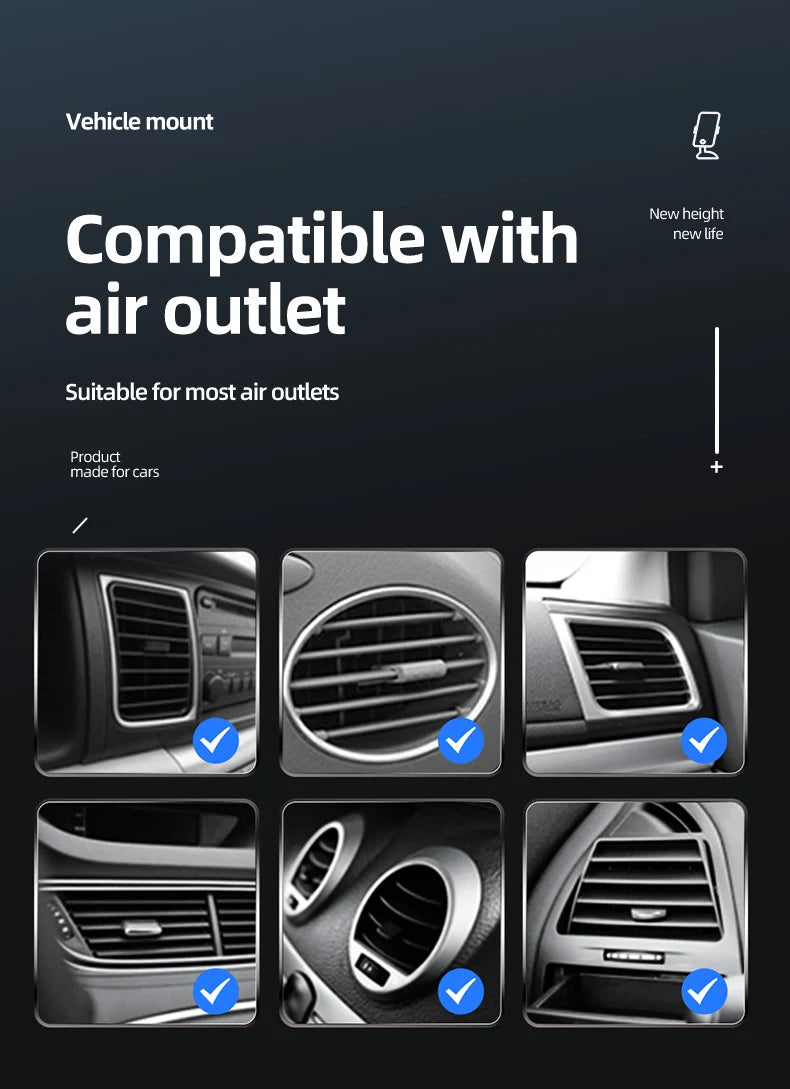 Wireless Charger Car Mount for Air Vent Mount Car Phone Holder Rotating Intelligent Infrared Fast Wireless Charging Charger - Sun Studio