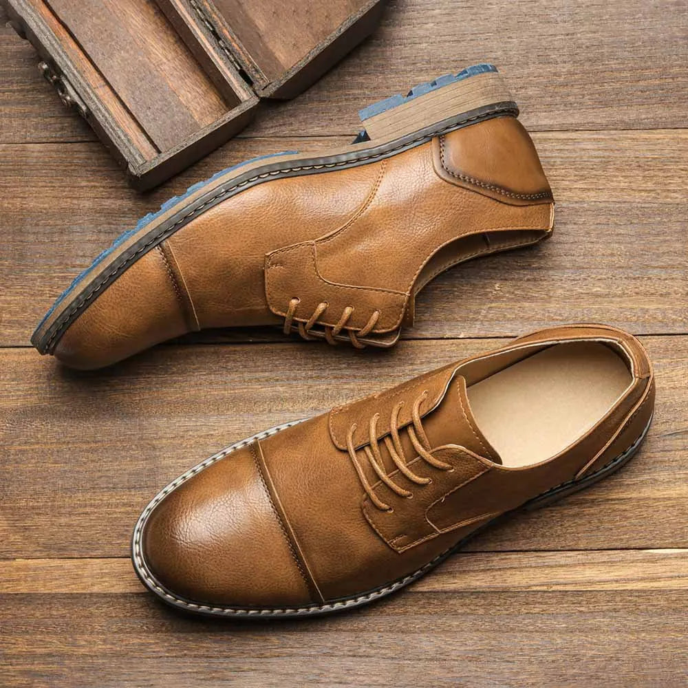 Business Men's Leather Shoes European American Casual Man Leather Shoe Retro Trend Men's Shoes Large Size Leather Shoes for Men