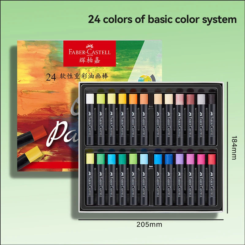 Faber-Castell Soft Oil Pastel Set 24/36/48 Vibrant Colors Creamy Texture Bullet Head Chalk for Artist Painting Drawing Beginners