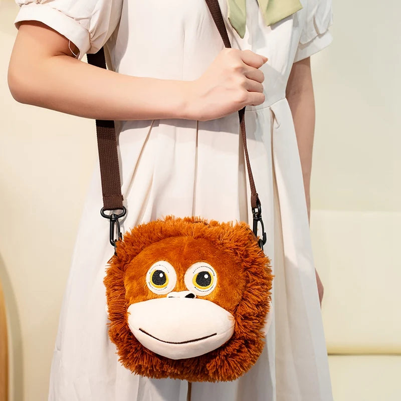 Cartoon Punch Monkey Plush Doll Brown Chimpanze Mom And Black Monkey Baby Together Animal Stuffed Doll Home Decor Gift For Kids