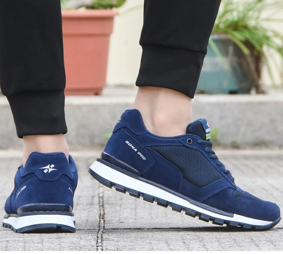 BONA 2022 New Designers Suede Casual Shoes Men Sneakers Outdoor Walking Shoes Man Comfortable Shoes Walking Footwear Mansculino - Sun Studio
