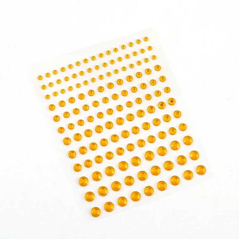 1 Pc Disposable Tattoo Stickers Face Jewelry Color Crystal Diamond DIY Eyes Face Body Waterproof Makeup Decorations Rhinestones - Sun Studio