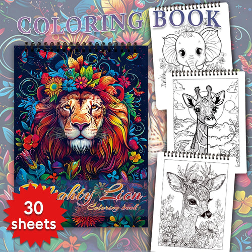 30 Sheets Stress Relief Coloring Book, 11.2x 8.3in,100gsm Thick Paper, Spiral Bound, Halloween Gift, Christmas Gift Option - Sun Studio