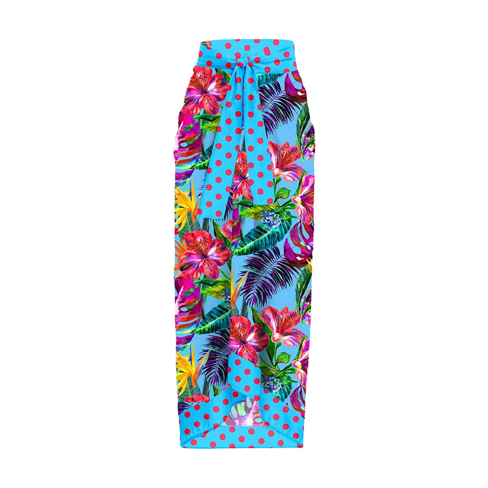 2025 New Print Cover Up Women Patchwork Monokini Swimsuit Women Padded Swimming Suit Summer Beachwear Saida de Praia Tunic - Sun Studio
