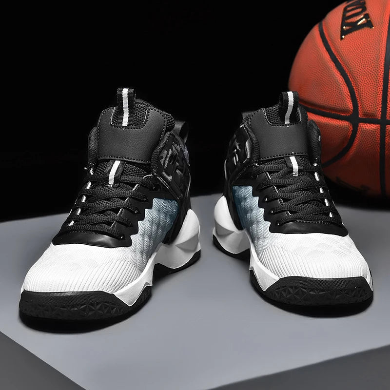 Basketball Shoes, Men's Outdoor Sports Shoes, Men's Shock-Absorbing High-Top Student Practical Basketball Shoes, Mesh Breathable Casual Shoes - Sun Studio