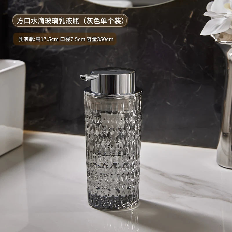 Glass Bubbler Emulsion Bottle Bathroom Soap Bottle Hand Sanitizer Shampoo Water Bottle Bathroom Decoration Bathroom Accessories - Sun Studio