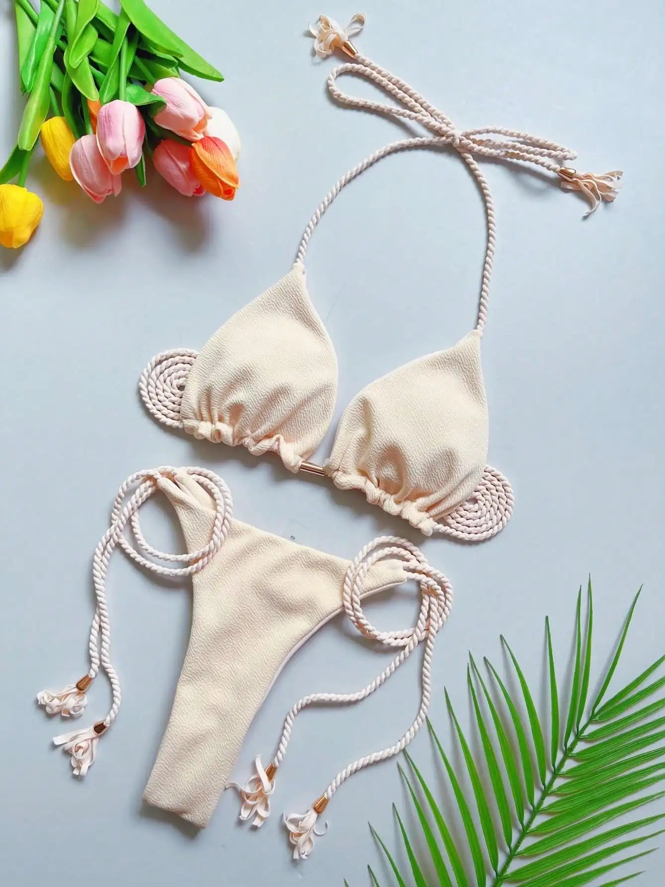 Sexy solid color women's bikini set summer swimsuit two-piece set beach Swimwear bikinis - Sun Studio