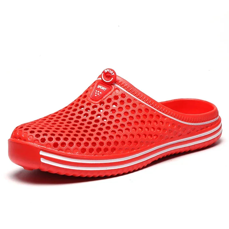 YRZL Sandales d'été pour hommes légères en EVA, chaussures décontractées pour hommes, sabots à trous, sabots, chaussures de jardin, d'extérieur, pantoufles plates de plage pour hommes