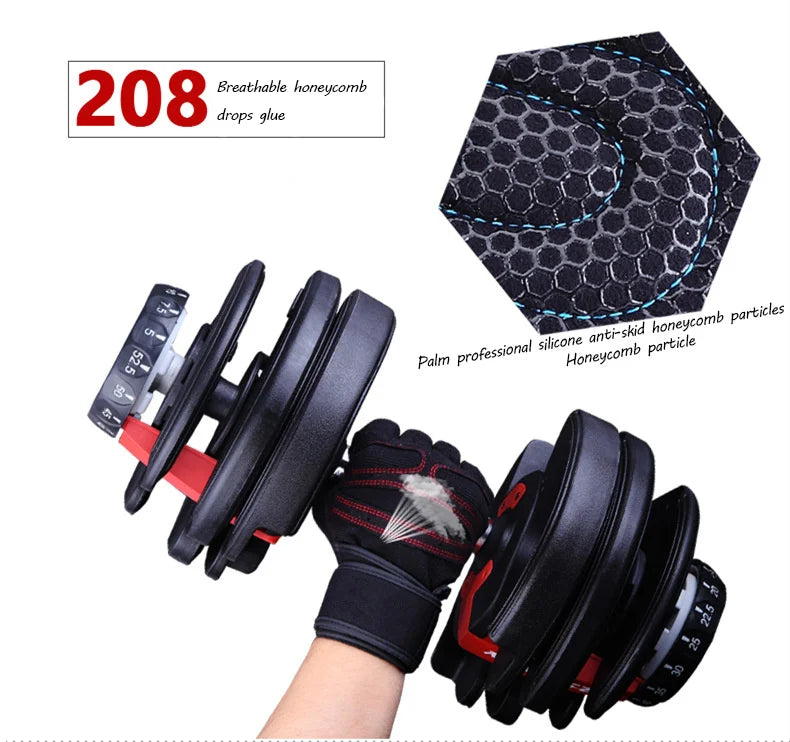 Gym Gloves for Men Women Fitness Weight Lifting Wristband Gloves Body Building Training Sports Exercise Cycling Glove Shockproof - Sun Studio