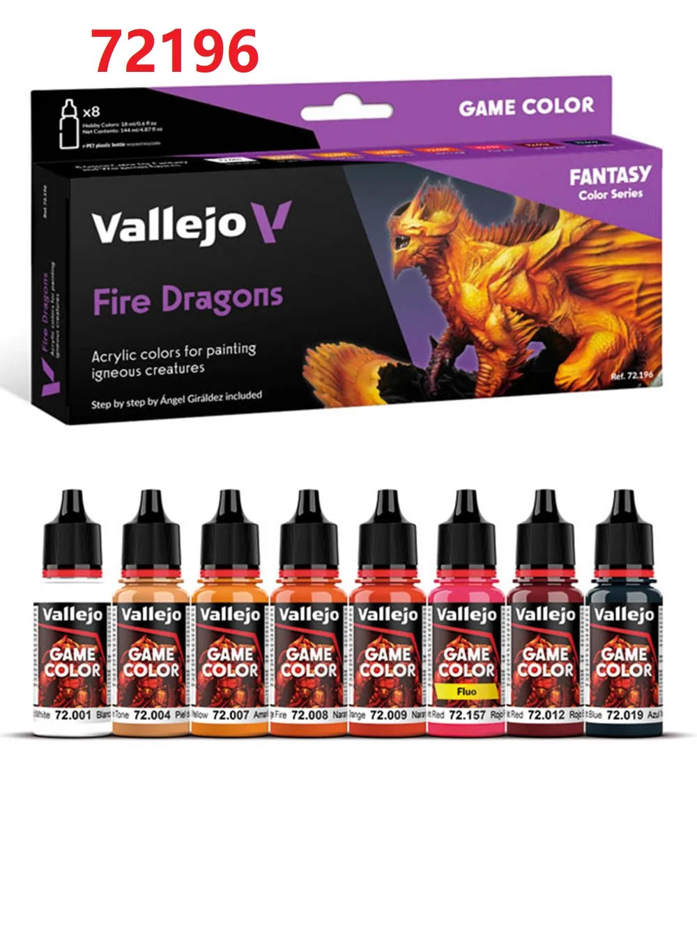 Spani AV vallejo model environmentally friendly water-based Acrylic painti set 8 * 17ml non metallic/game color wash acrylic set - Sun Studio