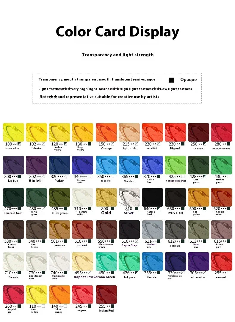 45ml Oil Paint Transparent Tube Fast Drying White Gold Silver Professional Color Painting Supplies For Artists Student Beginners - Sun Studio