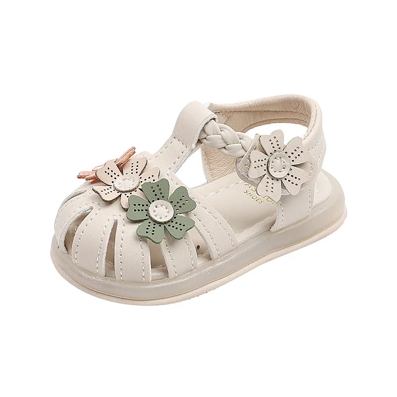 Summer Sandals New Fashion LED Light Kid Shoes Simple Versatile Retro Girl Shoe Princess Flower Lightweight  Elegant Kid Sandals - Sun Studio