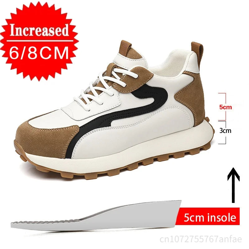 High Quality Flat/6/8 Cm Men Elevator Sneakers Summer Casual Trainers Height Increase Shoes Mesh Student Running Men Lift Shoes - Sun Studio
