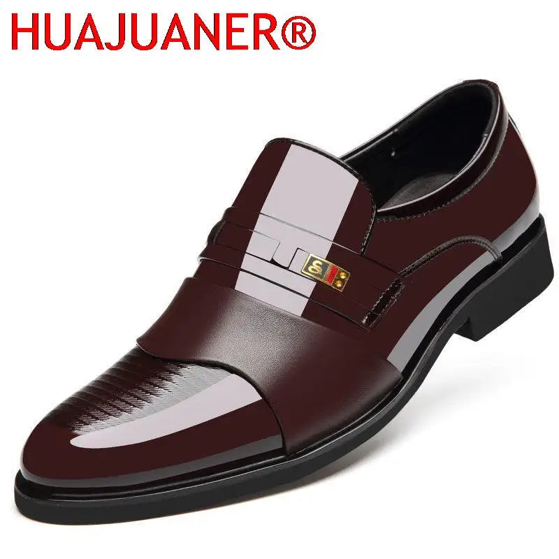 Men Leather Casual Shoes Men Shoes Autumn New Business Formal Men Leather Shoes Casual Cover Foot Heightening Leather Shoes Men - Sun Studio