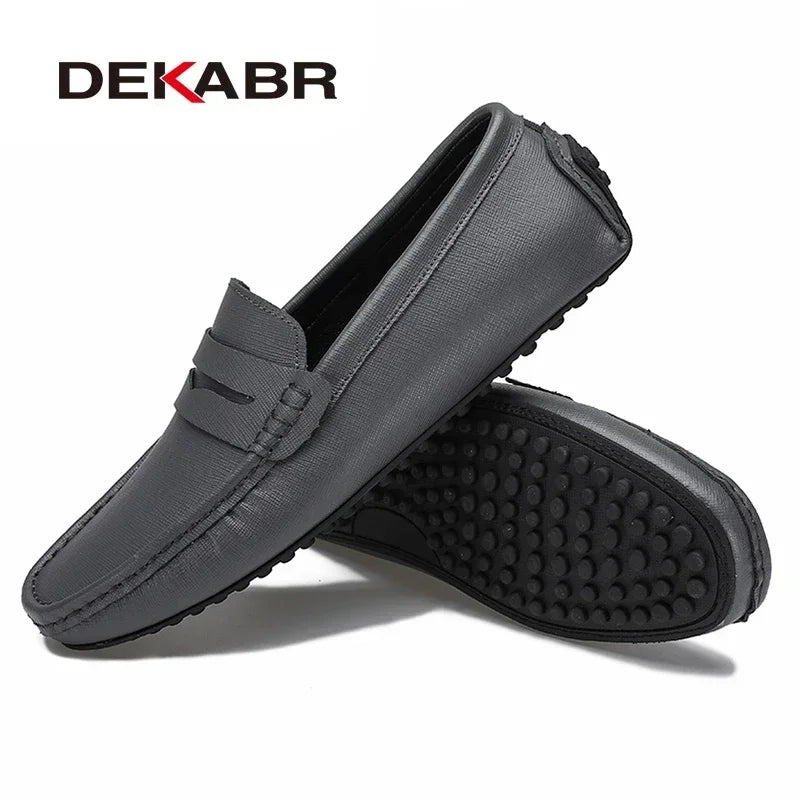 DEKABR Loafers Shoes Men Fashion Shoes New Spring Comfy Men's Flats Moccasins Classic Original Leather Men Casual Shoes - Sun Studio