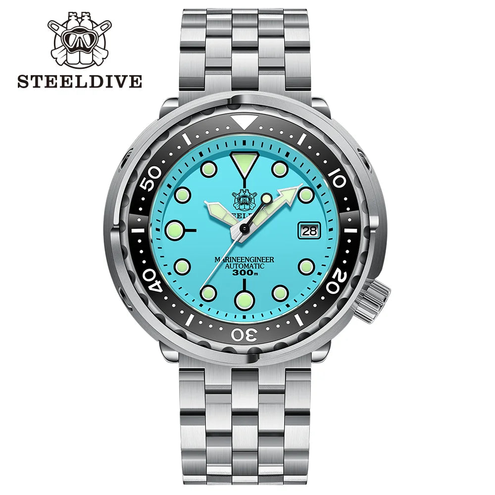 STEELDIVE SD1975 Luxury Automatic Watches Men Dive Watch 30Bar Waterproof Luminous Clock Sapphire Mirror Mechanical Wristwatch