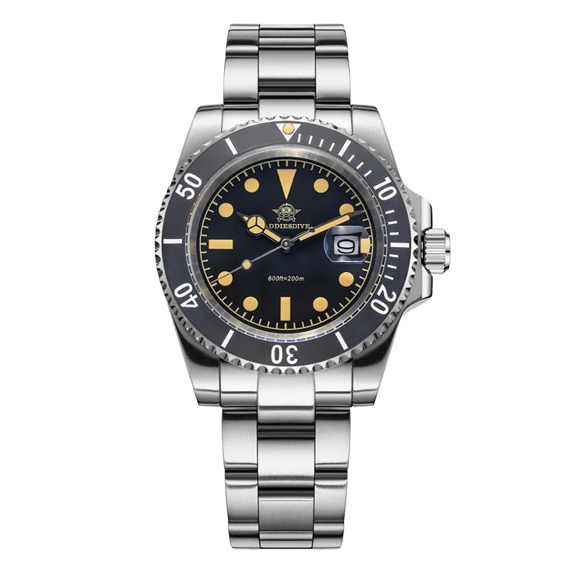 ADDIESDIVE Men's Watch Quartz Calendar Window 316L Stainless Steel Ceramic Bezel 20Bar Waterproof Luminous Watches 41mm - Sun Studio