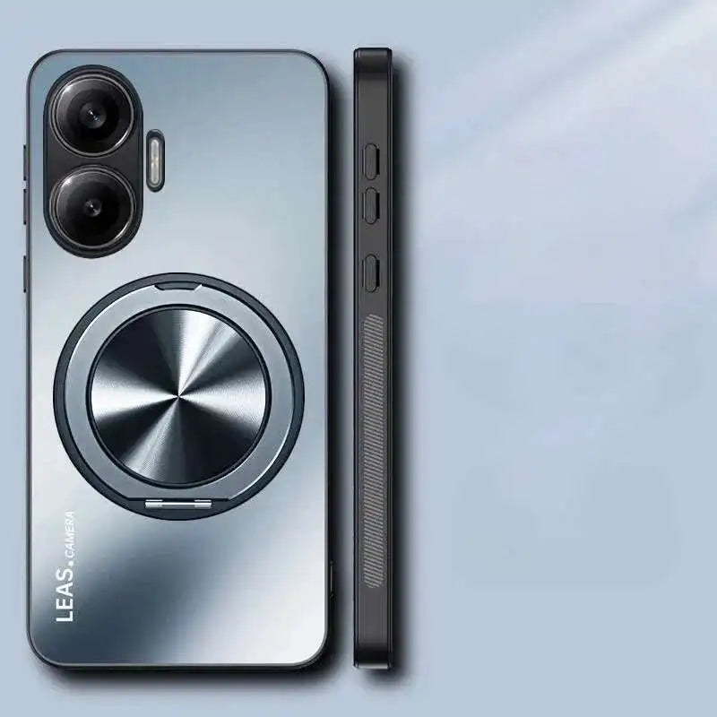 AG Frosted Magnetic Rotate Ring Stand Holder Case For POCO F7 5G Matte Bumper Camera Protective Cover For Xiaomi POCO F 7 PocoF7 - Sun Studio