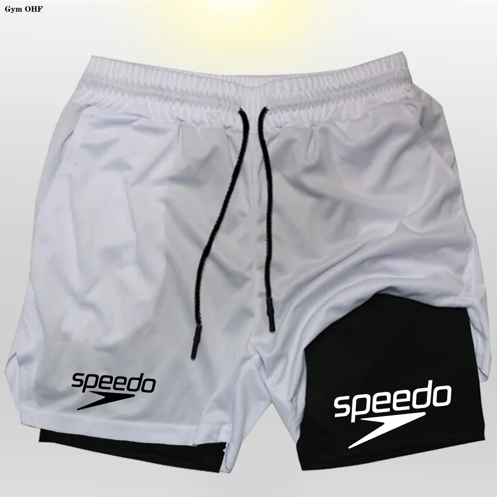 Fitness 2-in-1 training shorts, suitable for men, beach running quick-dry shorts, outdoor sports shorts, fitness basketball shor - Sun Studio