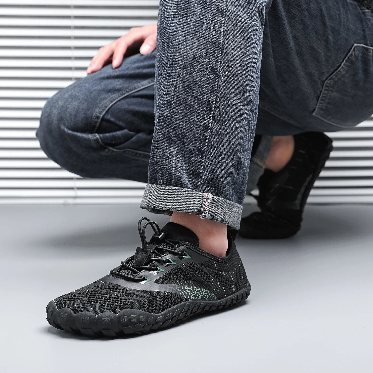 Wide Toe Zero Barefoot Shoes Mens Minimalist Water Shoes Breathable for Walking Rock Climbing Wrestling Trail Running Sneakers - Sun Studio