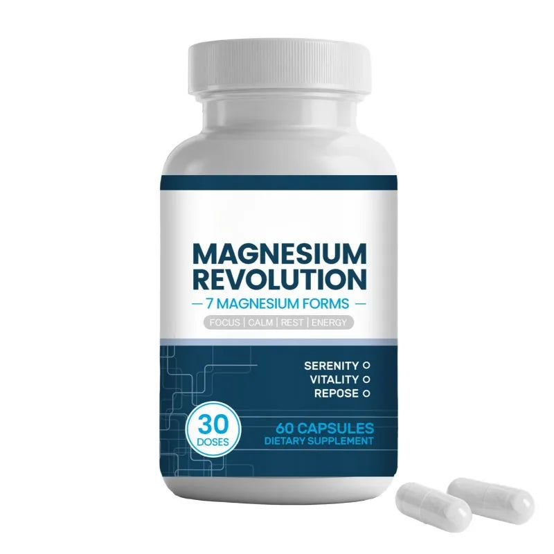 Magnesium Supplement Capsules for Support Enhance Vitality, Provide Energy Dietary Supplementation 60 Capsules - Sun Studio