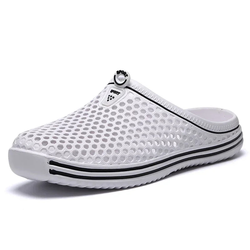 YRZL Sandales d'été pour hommes légères en EVA, chaussures décontractées pour hommes, sabots à trous, sabots, chaussures de jardin, d'extérieur, pantoufles plates de plage pour hommes