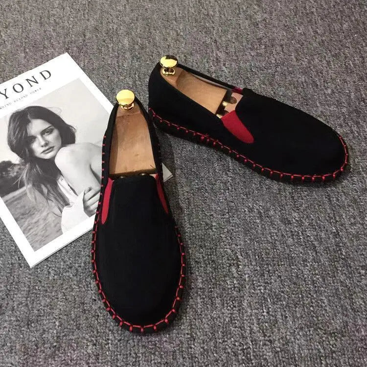 Old Beijing Cloth Shoes Embroidery Flower Social Guy Male Moccasin-Gommino Student Casual Shoes Fashion National Chinese Style - Sun Studio