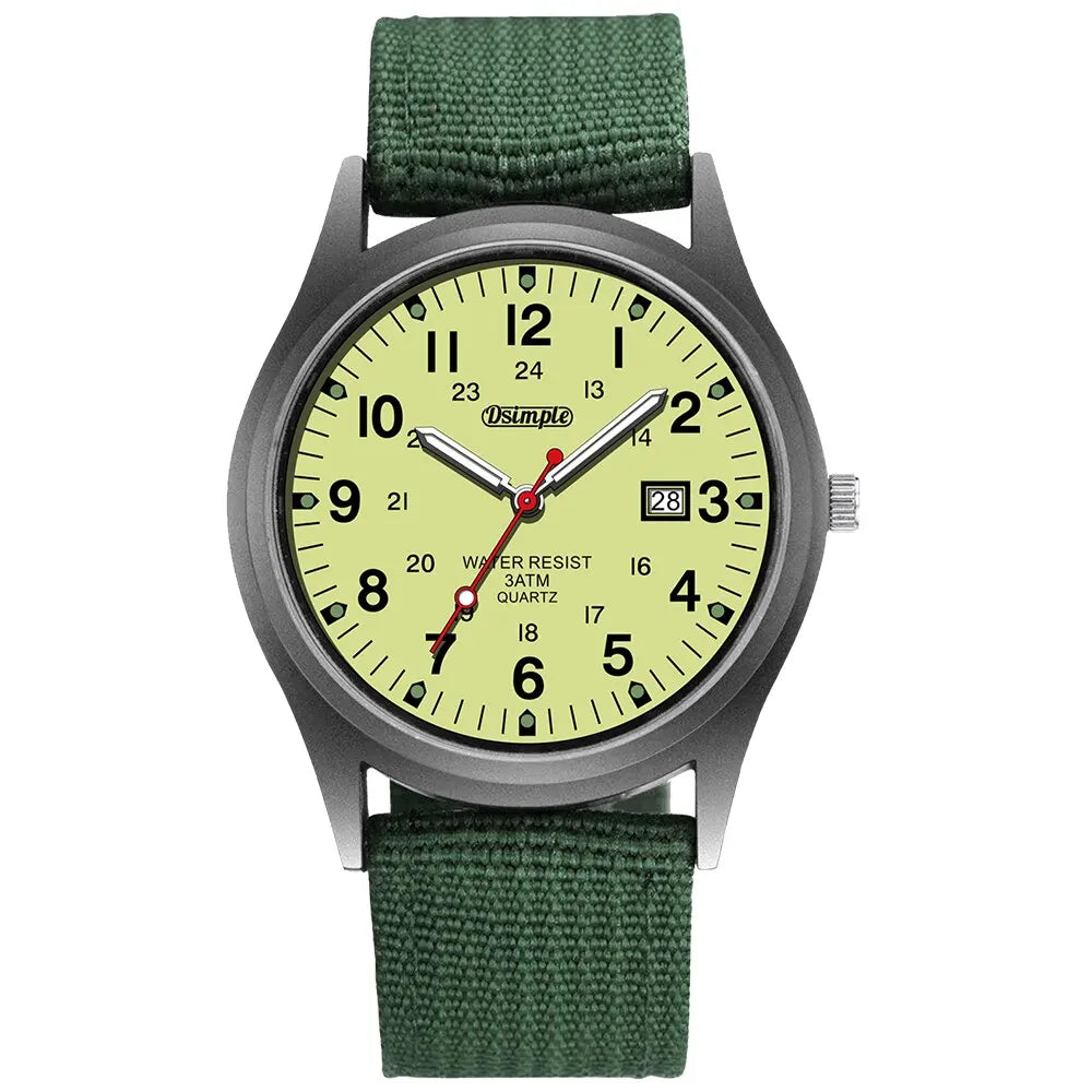 Fashion Mens Watches Luminous Hands Clock Luxury Military Sports Calendar Quartz Wristwatch Men Casual Nylon Watch Reloj Hombre - Sun Studio