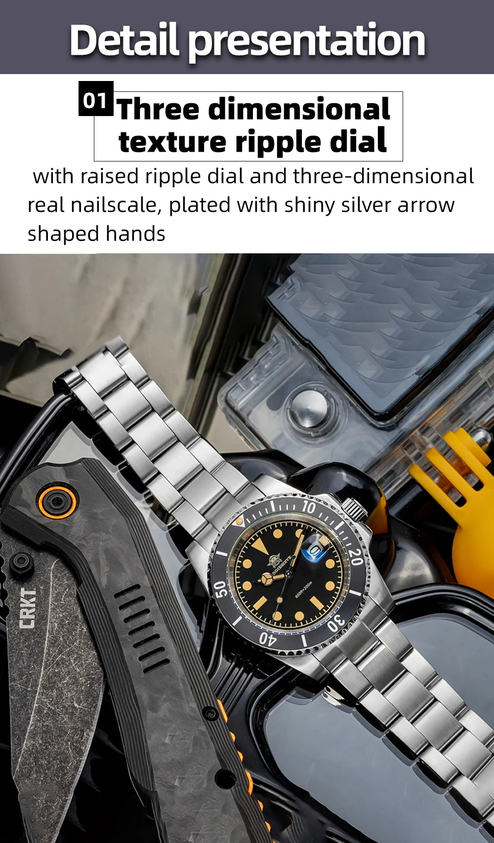 ADDIESDIVE Men's Watch Quartz Calendar Window 316L Stainless Steel Ceramic Bezel 20Bar Waterproof Luminous Watches 41mm - Sun Studio