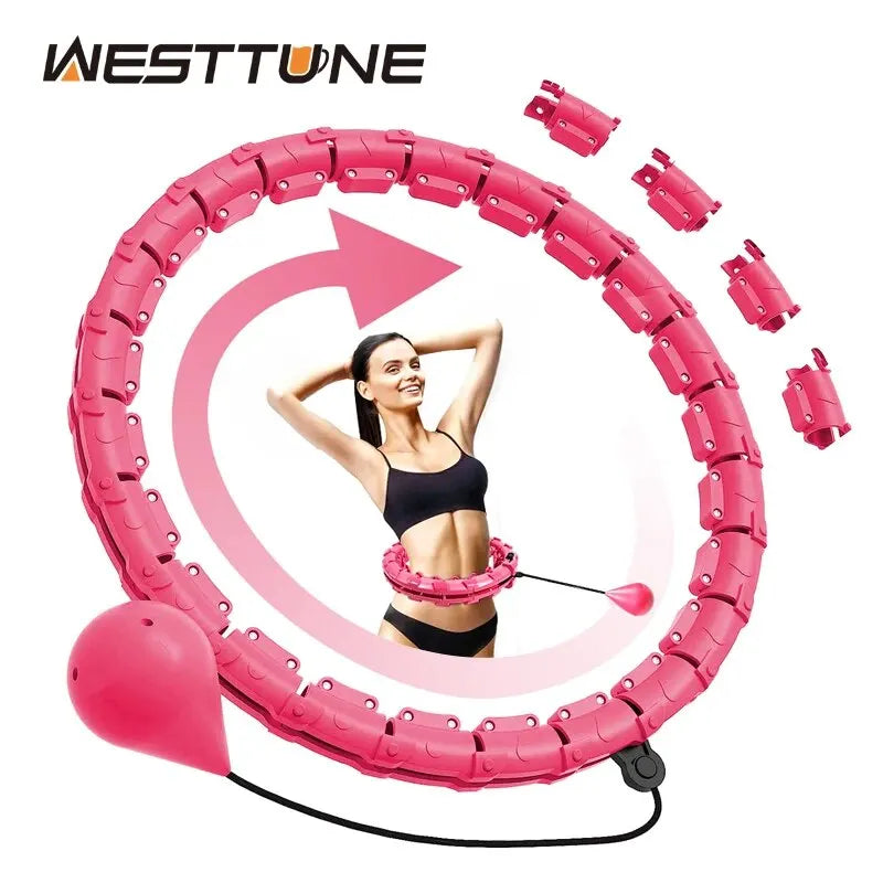 WESTTUNE Smart Weighted Fit Hoop Exercise Circle Infinity Fitness Hoop with Detachable Knots for Adults Weight Loss and Exercise - Sun Studio
