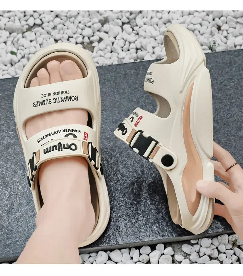 Men Summer Comfortable Beach Sandals Male Outdoor Flip Flops Thick Soft Clogs Casual Man Water Garden Shoes Women Beach Slippers - Sun Studio