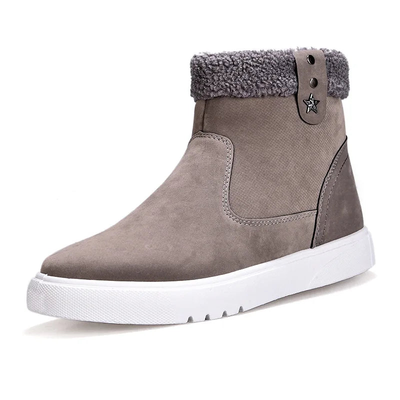 Men Boots 2026 Winter Thick Warm Casual Shoes for Men High Quality Snow Boots High-top Vulcanized Shoes with Fur Cotton Shoes - Sun Studio