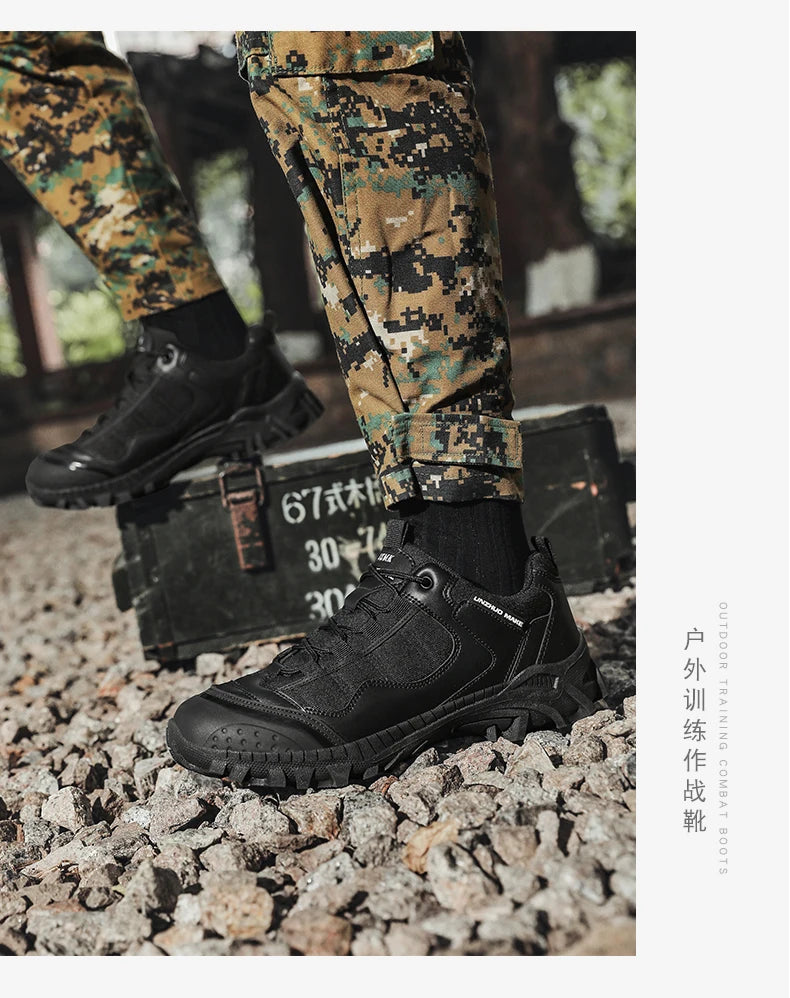New Men Tactical Boot Desert Waterproof Hunting Work Army Boot Male Safety Ankle Lace Up Military Climbing Hiking Shoe Anti-Slip - Sun Studio