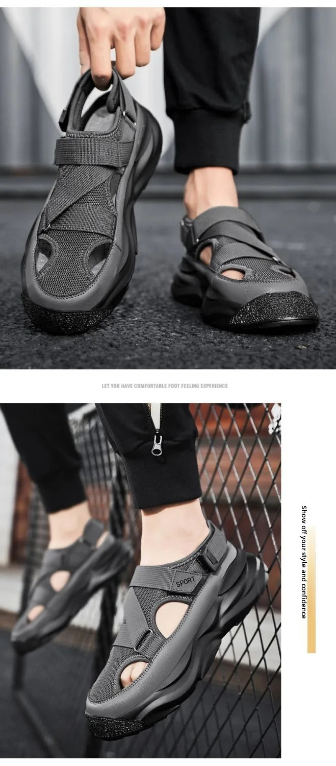 Men's Breathable Hollow out Sporty Slippers Soft Bottom Casual Fashion Sandals Anti-Slip Durable Rubber Sole Comfortable Slip-On - Sun Studio
