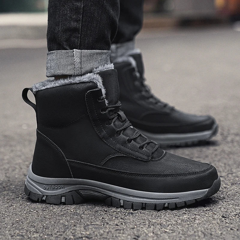 New Snow Boots Men Lace Up Mens Shoes Breathable Winter Boots For Men Casual Men Shoe Waterproof Ankle Boots Footwear Work Shoes - Sun Studio