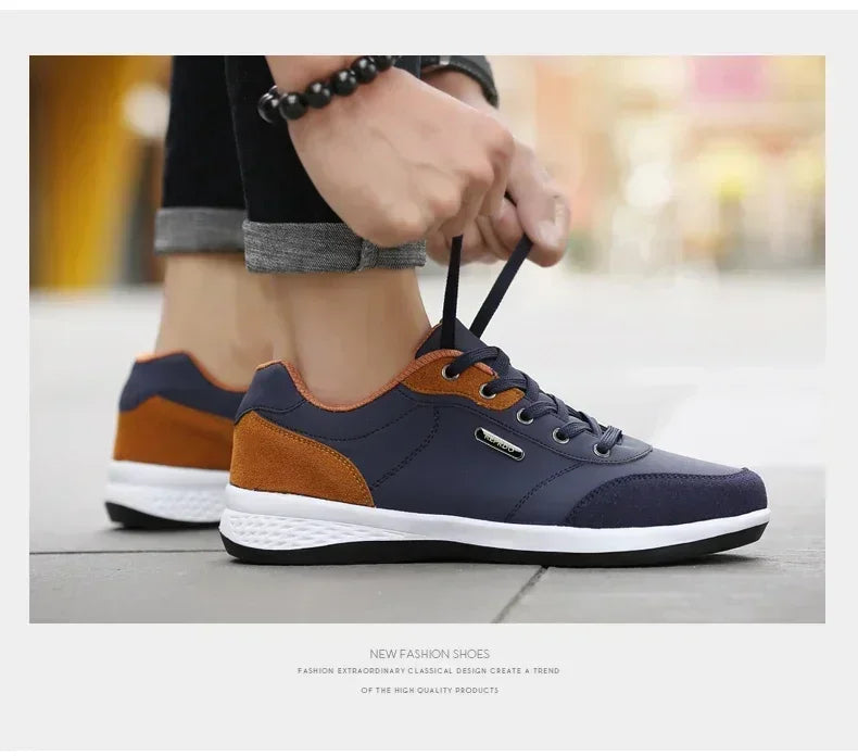 Leather Men Shoes Sneakers Trend Casual Shoe Comfortable Breathable Leisure Male Sneakers Non-slip Footwear Men Sports Shoes - Sun Studio