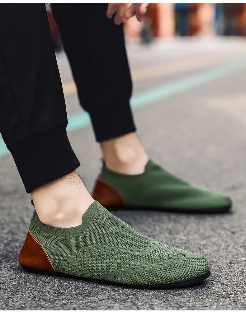 YRZL Loafers Men Soft Driving Moccasins High Quality Flats Male Walking Shoes Breathable Mesh Casual Loafers Slip on Mens Shoes - Sun Studio