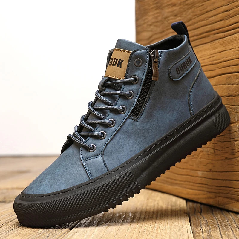 Men's Shoes, New Fashion Casual Shoes, Trendy Lace-Up Lightweight Mid-Top Trendy Shoes, Soft Sole, Soft Surface, Business Shoes, Men's Driving Shoes - Sun Studio