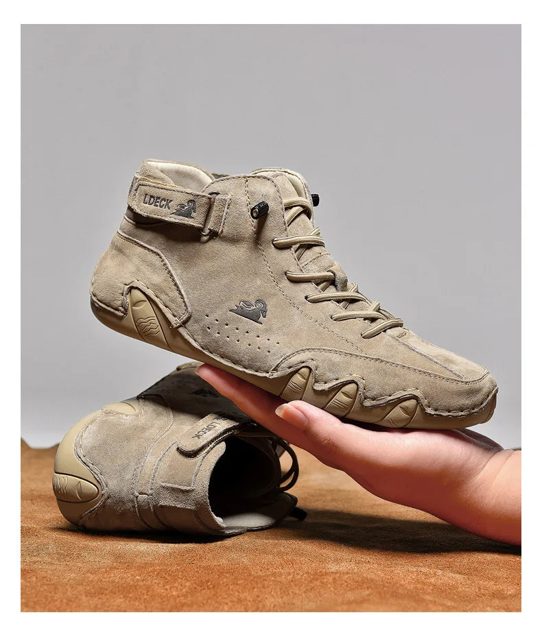 Men Leather Casual High Top Sneakers Winter Fur Plush Ankle BootsNew Luxury Footwear Shoes Zapatos Hombre - Sun Studio