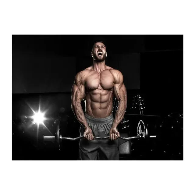 Fitness Motivation Canvas Art  Sexy Bodybuilding Girl Poster Gym Weightlifting Wall Decor for Living Room Bedroom Home Gym Fitne - Sun Studio