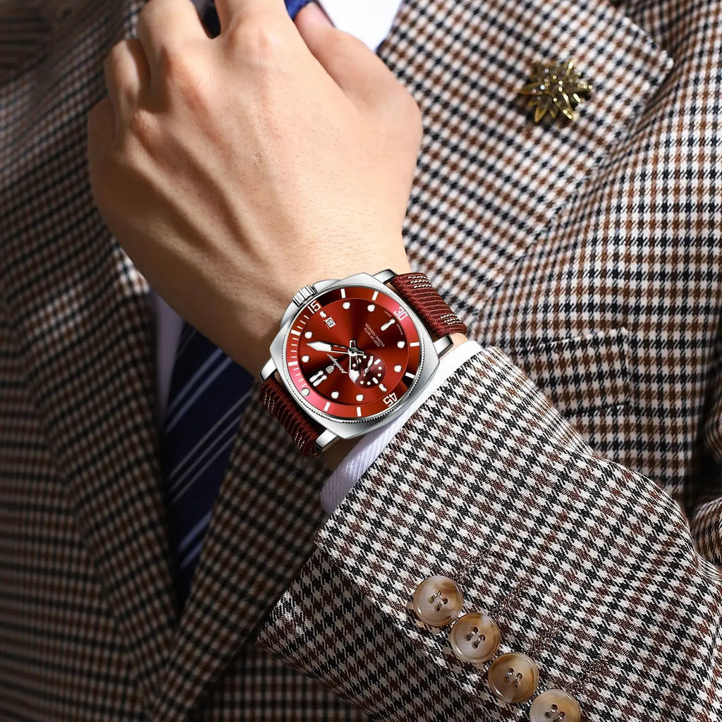 POEDAGAR Luxury Fashion Man Watch Luminous Waterproof Date Sport Watches For Men Nylon Leather Quartz Business Men's Clock Reloj - Sun Studio