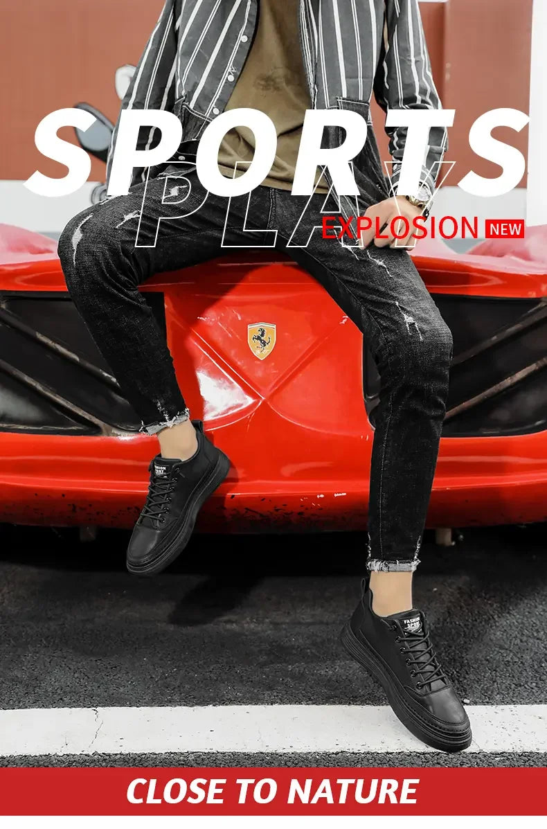 Sports Shoes Men's High-top Casual Shoes Platform Footboard Shoes Spring and Autumn Comfortable Fabrics Luxury Designer Shoes - Sun Studio
