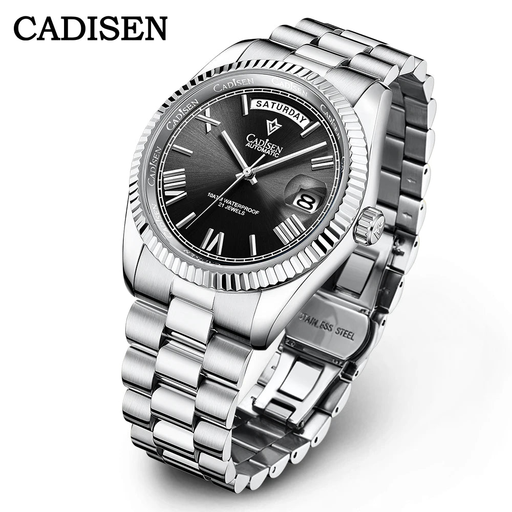 NEW 2025 CADISEN Men's Mechanical Watches Luxury Meteorite Dial Automatic Watch For Men Week 100M Japan MIYOTA 8285 Clock Man - Sun Studio