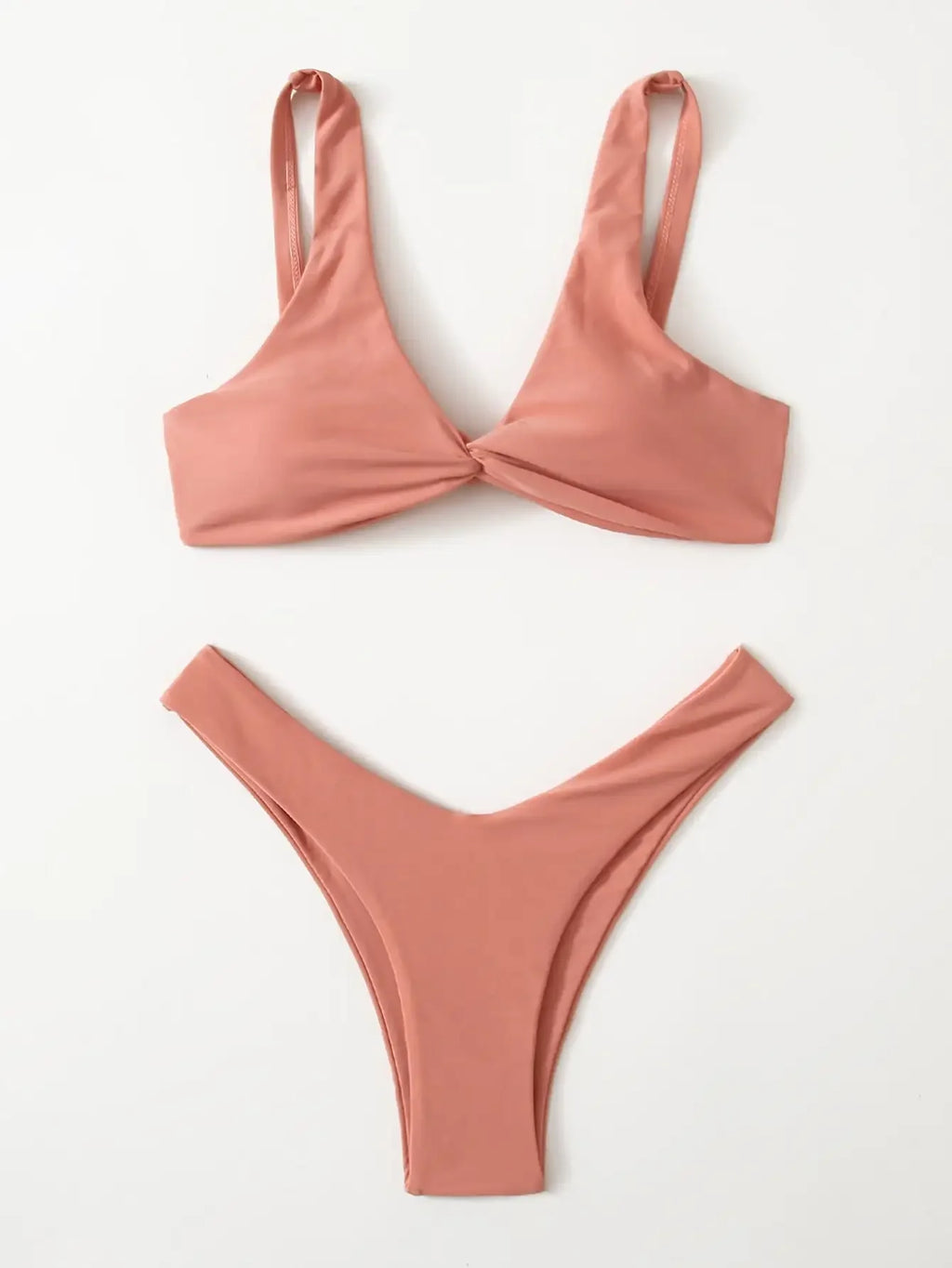 Tie-Detail Sexy Bikini Set Padded Push-Up Bra High-Leg Bandage Brazilian Swimsuit for Women Women's Swimwear Bikini - Sun Studio