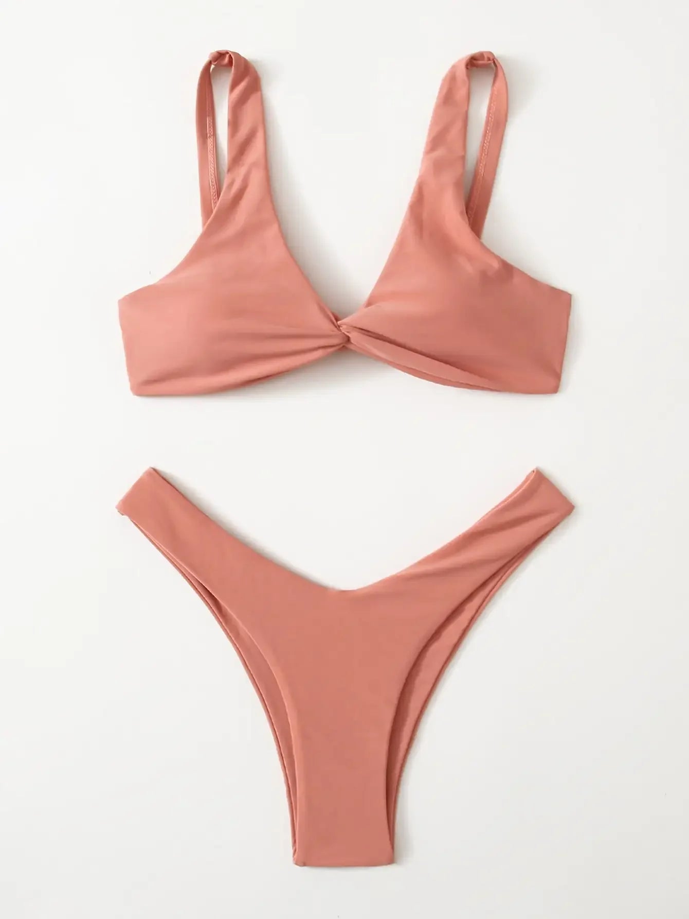 Tie-Detail Sexy Bikini Set Padded Push-Up Bra High-Leg Bandage Brazilian Swimsuit for Women Women's Swimwear Bikini - Sun Studio