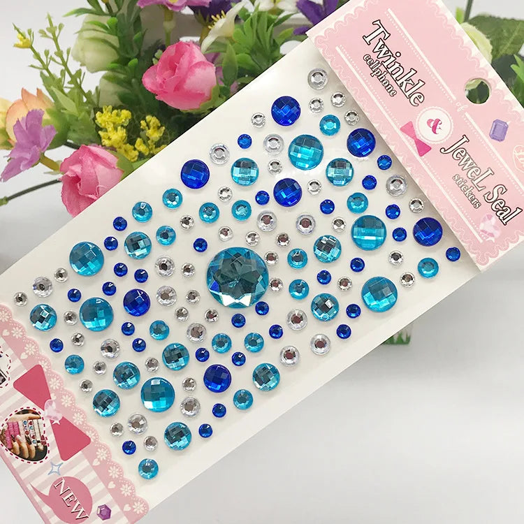 Glitter Face Stickers for Children Rhinestones for Eyes Face Diamonds Bright Stickers Festival Makeup Jewels Stickers ZS006 - Sun Studio