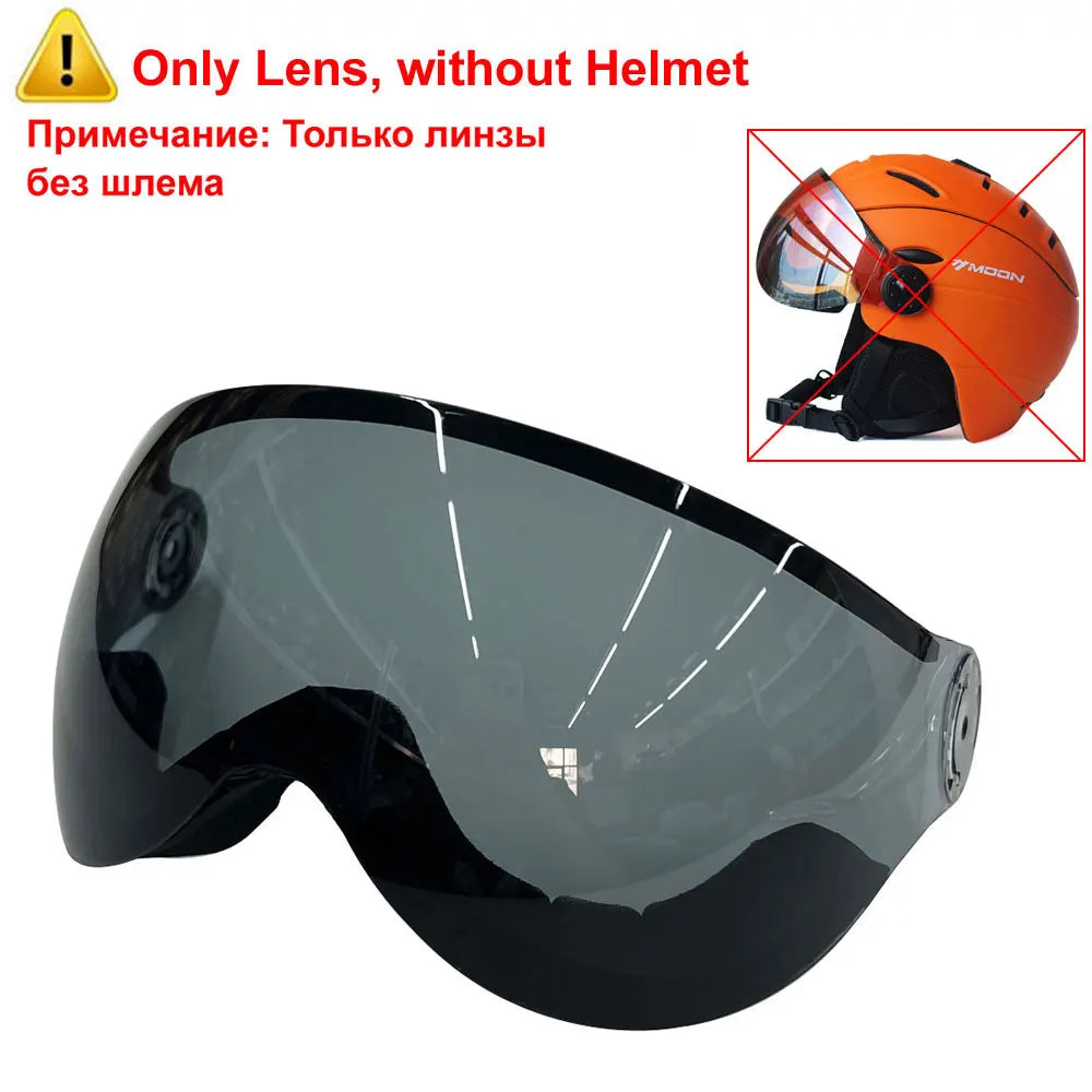 MOON Professional Half-covered Ski Helmet Integrally-molded Sports man women snow Skiing Snowboard Helmets  with Goggles cover - Sun Studio