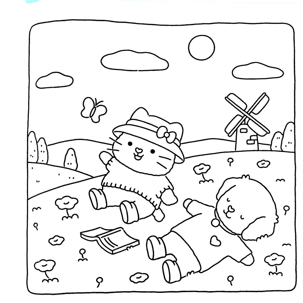 Fuzzy Hygge: Cozy Adult & Teen Coloring Book with Cute Animal Characters to Relieve Stress - Cute Animal Designs - Sun Studio